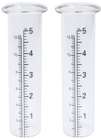 Zeiwohndc Pluviomètres 2 2 Cm Diamètre avec Tubes en Verre Échelle Facile À Lire en Pouces en Millimètres pour L'extérieur