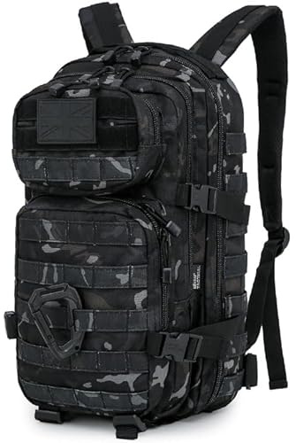 Gear Gem 28L Capacity Military Tactical Backpacks Molle Army Assault Utility Pack 3 Day Bug Out Bag Hiking Treeking Camouflage Hunting Small 3 Compartment Rucksack