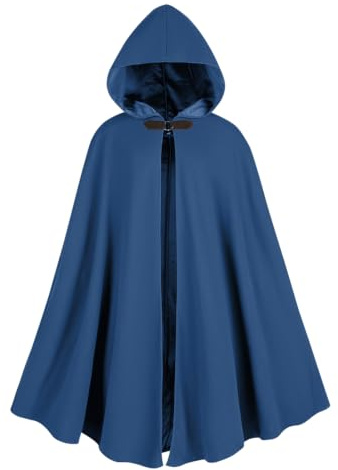 NFAOEGJ Renässans huvkappa med grönt löv Elven brosch medeltida kläder unisex, halloween medeltida kappa med huva