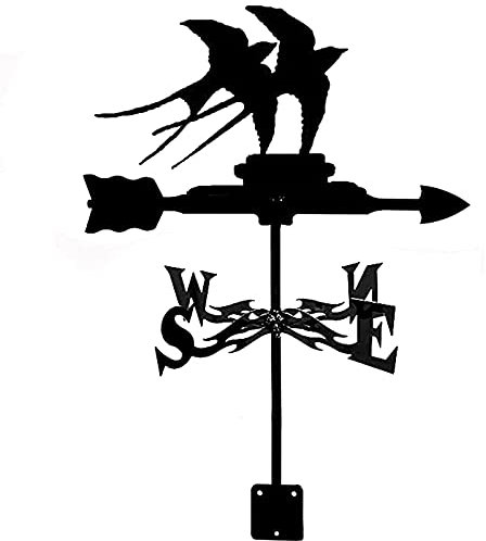 Wetterfahne, langlebige Wetterfahne aus Edelstahl, Retro-Windfahne, Wetterhahn, Bauernhofszene, Gartenpfahl, Windfahne, Messwerkzeug, Windrichtungsanzeiger für Terrasse, Hof, Ornament