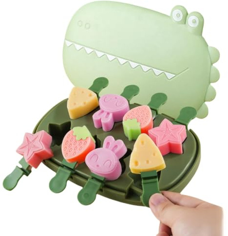 moldes de helado para niños,Moldes para helados de silicona reutilizables,8 cavidades, moldes helados silicona sin BPA, fáciles de desmoldar y limpiar,para helados caseros, paletas, polos y postres