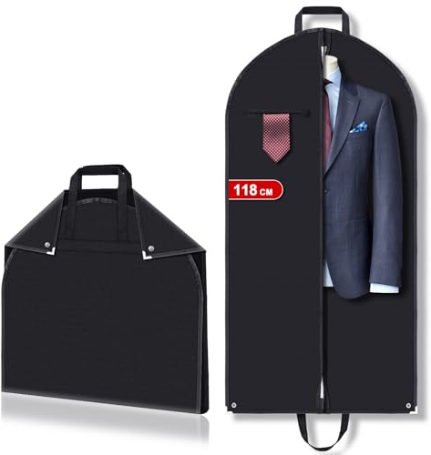 118 CM Hochwertige Kleidersack, Atmungsaktive Kleidersack Anzug, Ataubdicht & Mottenschutz Kleidersäcke mit Griffen - Ideal Für Reisen
