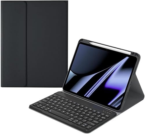 Bueuwe Funda con Teclado para iPad de 11.ª generación (A16, 2025) y 10.ª generación (10,9, 2022), Contener Ñ,Teclado Bluetooth Desmontable con Soporte para lápiz,Negro
