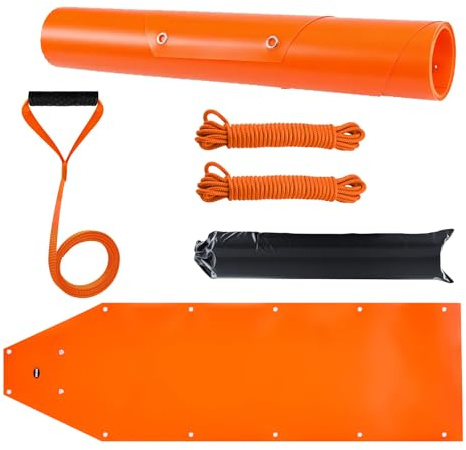 VEVOR Trineo de Arrastre para Ciervos, Trineo para Patio de 1850 x 580 x 1,2 mm Estera de Deslizamiento de Arrastre de PE con Cuerdas y Asa Carga de 249,97 kg para Leña, Pesca en Hielo y Caza