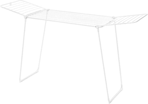 Brabantia HangOn Clothes Drying Rack | 72ft (22m) | White | Large Indoor Clothes Airer, Foldable Laundry Stand for Large & Small Items, Wide Lines for Towels & Bedding | Fits 2 Full Loads