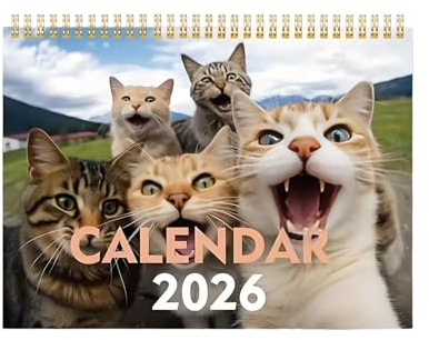 Calendrier Mural | 12 Mois De Planification Verticale | Calendrier Mignon de Chat | Pour Les Adultes Les Étudiants Les Enseignants La Chambre La Salle De Classe La Maison