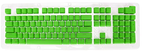 Capuchons de touches PBT 106 touches moulées par injection à double injection pour transmission de lumière, hauteur OEM, matériau PBT durable pour la personnalisation du clavier (fromage vert)