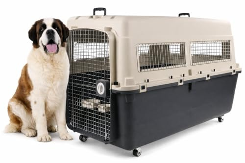 hundebox Auto - transportbox Hund - Flamingo Fomad dunkelgrau - XXXL 82 x 122 x 88,5 cm - robuster Kunststoff - Metalltür - Drehverschluss - 2 Tragegriffe
