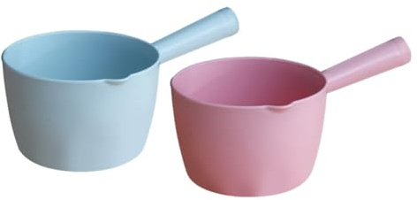 MOTHNUR Mestolo da Bagno Spesso 2 Pezzi Grande Mestolo D’acqua in Plastica Colorata Multifunzionale per Cucina, Casa e Campeggio Contenitore Acqua e Cucchiaio Comodo