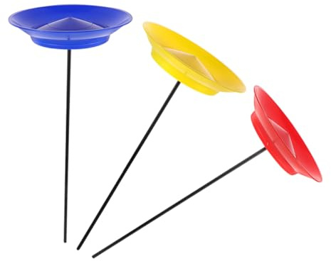 UKCOCO Set da 3 Piatti Rotanti da Giocoleria con Aste per Circo, Giocattolo di Abilità, Kit Leggero e Resistente per Spettacoli, Allenamento Coordinazione e Integrazione Sensoriale