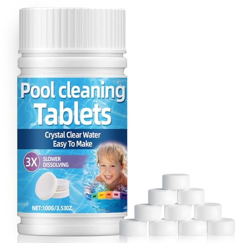 Mini Pastilles d’Entretien Piscine & Spa – Dissolution Progressive – Format 100 Pièces – pour Maintenance Régulière de l’Eau – Usage Domestique