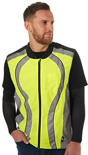 BTR reflektierende Warnweste zum Fahrrad Fahren & Laufen - Reflektierende Fahrradweste und Laufweste - Reflektorweste für Herren und Damen - XL 112-117 cm