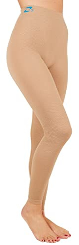 CzSalus Pantalón largo ligero, mallas adelgazantes de compresión media para lipedema y linfedema (3XL, Piel)