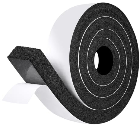 fowong Dichtungsband Selbstklebend,Neu Moosgummi 50mm(B) x25mm(D),2m | Große Elastizität, schalldämmend und luftdicht, Zur Isolierung und Abdichtung von Fenstern und Türen，Zuschneidbar