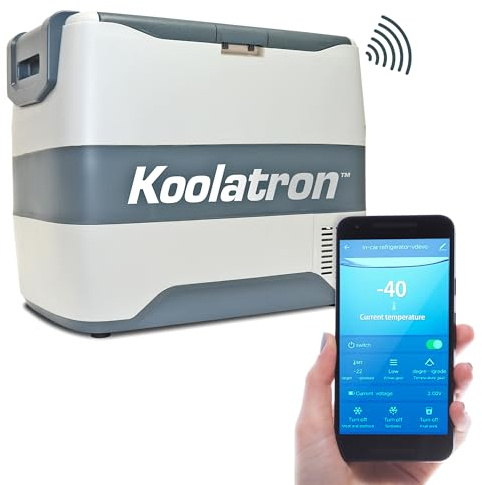 Koolatron Fridge Freezer Electric Cool Box 40L Cooler Box Portable 12v Camping Car Fridge Refrigerator For Campervan Perfect for Road Trips Picnics Travel Compressor Cooling,Range -22 to 10°C Grey