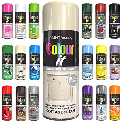Classic Signature - 1 x All Purpose Cottage Cream Aerosol Spray Paint 400ml Quick Drying Spray,Fast Dry and Excellent Coverage for Metal, Wood, Plastic and More