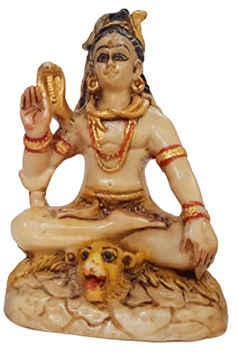 Purpledip 12424 Idol Neelkanth Shiva Statue für den Tempel, Steinoptik