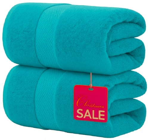 2-pack extra stort jumbo badlakan 100 % egyptisk bomull supermjuka lyxiga handdukar av högsta kvalitet 600-GSM snabbtorkande högabsorberande 100 x 200 cm (turkos)