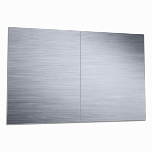 Wallario Herdabdeckplatte/Spritzschutz aus Glas, 2-teilig, 80 x 52cm, für Ceran- und Induktionsherde, Muster aus grauen Streifen - Schraffur