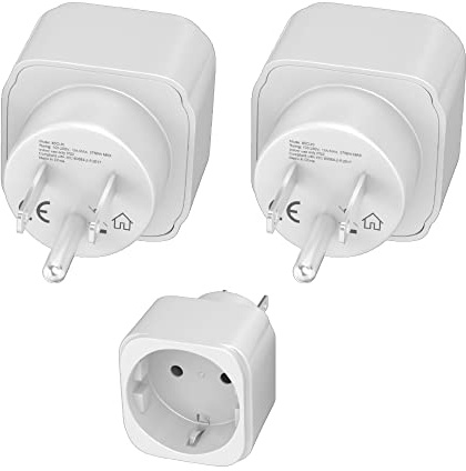 2X Adaptador Enchufe Español a Americano, Español 2-Pin Europa a 3-Pin EEUU, Adaptador De Viaje Tipo B, para Estados Unidos, Canada, Mexico, Colombia, Tailandia (Pack 2)