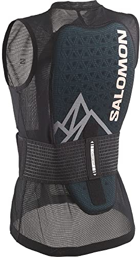 Salomon Flexcell Pro Weste Damen Rückenschutz Ski Snowboarden MTN, Anpassungsfähiger Schutz, Atmungsaktivität und Einfach Anzupassen, Schwarz, L
