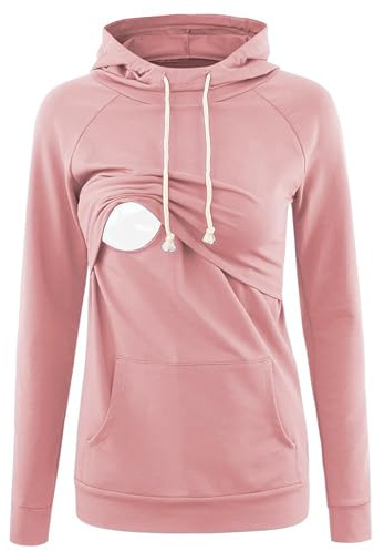 Love2Mi Maternity Nursing Hoodie Breastfeeding Sweatshirt Top Long Sleeves