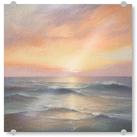 artboxONE Acrylglasbild 70x70 cm Reise/Strand und Meer Ozean Sonnenaufgang C - Bild Ozean Ozean Sonnenaufgang