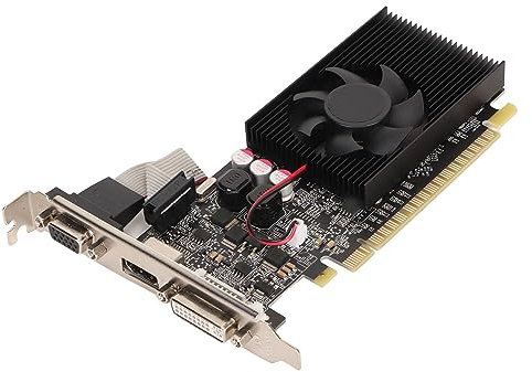 GT730 Graphics Card, 2GB GDDR3 64Bit PC Gaming Video Card, DVI I, VGA HDMI Output, PCI EXPRESS 2.0 16X with Single Fan for Office and Gaming (GT730 2GB GDDR3)