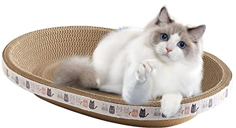Katzenkratzer aus Pappe, 1/2 kratzpappe rund für Katzen, Gewellte Kratzunterlage Katze, ovales katzenkratzbretter schüssel Nest, Katzenkratzer Karton, kratzpappe Katze katzenkratzbretter Katzen