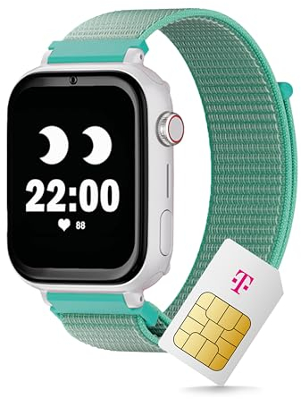 SaveFamily SaveWatch+ Kinder Smartwatch mit Telekom SIM-Karte + 30€ Amazon-Gutschein nach Registrierung - Kinderuhr mit GPS und Anruf Funktion, Nachrichten, Schulmodus, SOS (Regenbogen | Weiß)