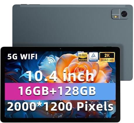 Semeakoko 10.4 inch Android Tablet,Octa-core,16GB+128GB ROM(TF 1TB),Lightweight Tablet with 2K FHD Display,4xSpeakers,WiFi Android Tablets,BT 5.0/GPS/13MP+5MP/10000 mAh