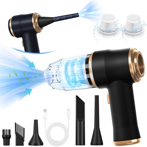 BELIBUY Mini Car Vacuum 15000Pa Portable Cordless Handheld Vacuum Cleaner and Air Duster with 2 Filter for Car, Sofa, Office, Pet, Home