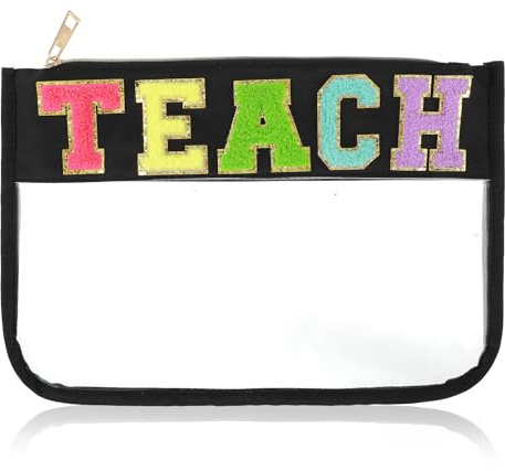 Yuanchu Dankeschön Geschenke für Lehrer,Chenille Reisetasche Reise Kosmetiktasche Klar wasserdichte Kulturbeutel Groß Damen Schminktasche ReißVerschluss Snack-Tasche
