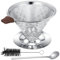 Zeawavsl Filtre à Café RéUtilisable, Filtre à Café En Acier Inoxydable, Accessoires De Café Filtre RéUtilisables Comprenant Une CuillèRe Et Une Brosse De Nettoyage, Parfait Pour 3 à 4 Tasses.