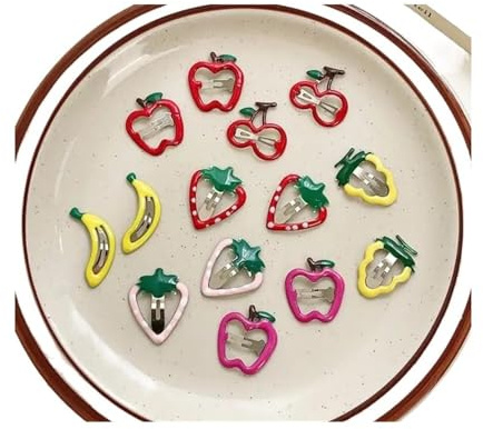 Hot Sweetly - Pinzas laterales para el pelo con fresas BB para mujeres, niñas, niños, horquillas, regalo, accesorios para el cabello, adorno para la cabeza (01)