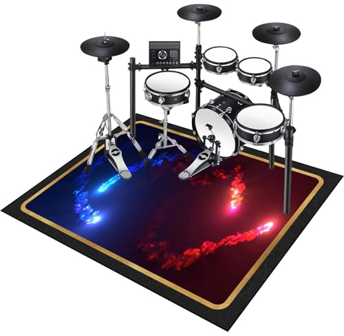 Schlagzeug Teppich Klavierteppich Schallschutzmatte Professioneller Schlagzeugteppich Drum Teppich Elektronisches Schlagzeug Antivibrationsmatten rutschfeste Trommel Teppiche Drumteppich 160 x 120 cm