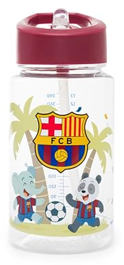 FC Barcelona - Kiddie Bottle FC Barcelona - Botella Infantil con Pajita para Niños de 3 a 7 Años 450 ml - Licencia Oficial Barça - Tritán Resistente y Libre de BPA