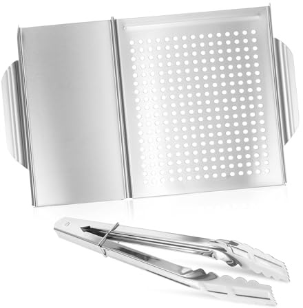 Hemobllo Bandeja para Parrilla De Acero Inoxidable Pinzas para Alimentos Utensilios De Cocina para Exteriores Bandejas para Preparar y Servir Alimentos Parrilla Accesorios para Barbacoa Pla