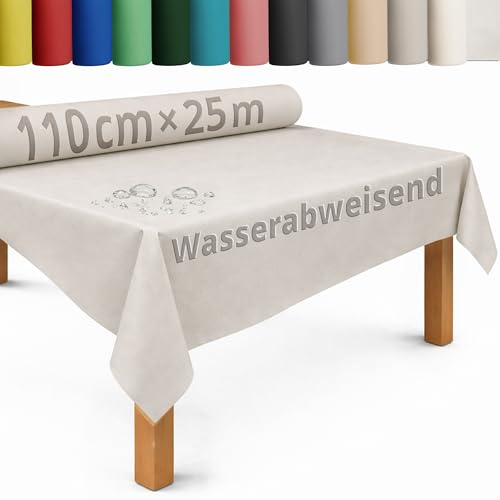 DecoHomeTextil Tischdecke Vliesstoff Rolle 1.1 x 25 m Champagner