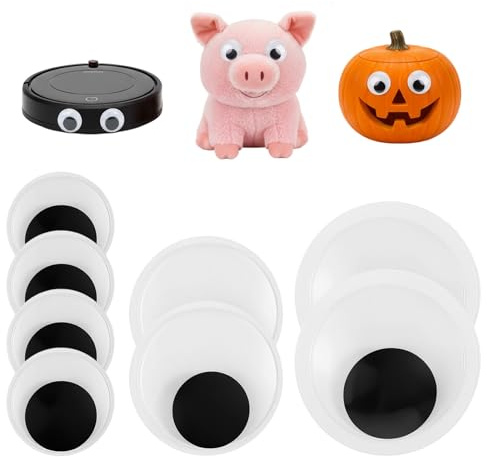 8 Pieces Googly Eyes Self Adhesive, 4 Inch 3 Inch 2 in Plastic Black Craft Sticker Eye Large Round Eyes for Kids and Adults DIY Craft Daily Decoration
