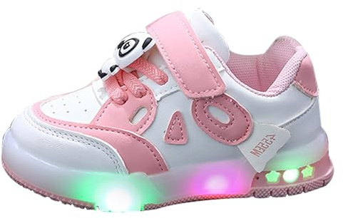 Zapatillas genéricas para niñas, niños y niñas, zapatillas de tenis, correr, caminar, ligeras y luminosas para niños pequeños B zapatos (Pink, 23 infantil)