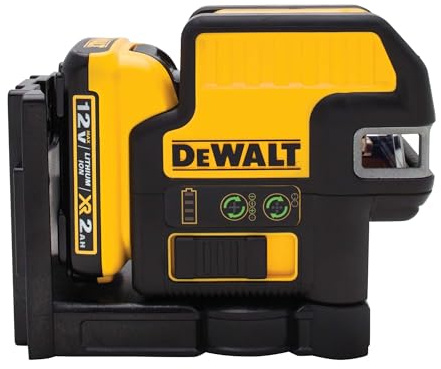 DEWALT 12V MAX Laser Level, 2 Spot and Cross Line Laser, Red (DW0822LR)
