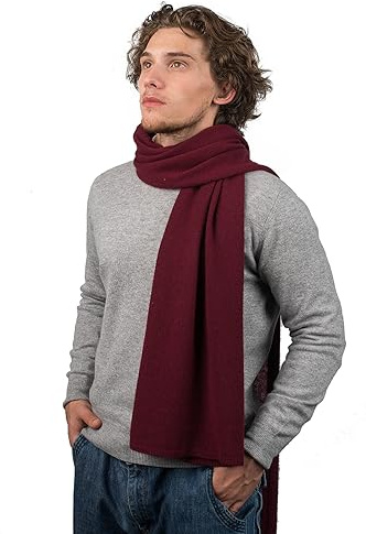 Dalle Piane Cashmere Herren Schal Uni 100% Kaschmir | Halstuch für Büro, Abend und Reisen, 200x35 cm, vier Jahreszeiten, Geschenk für Ihn, Made in Italy