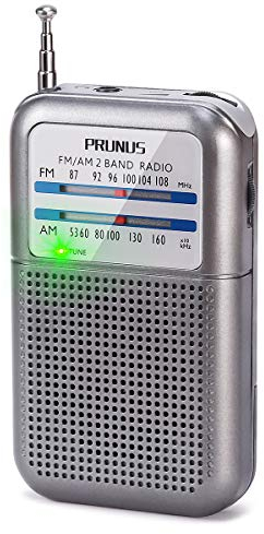 PRUNUS DE333 Mini Radio Batteriebetrieben, AM FM UKW Radio Klein Mittelwellenradio mit Exzellentem Empfang, mit Signalanzeige, Kleines Radios mit AAA-Batterie betrieben zum Spazierengehen, Camping.