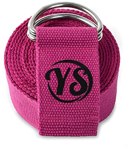 Yogastudio unisex's YS DRing/2,5/VMagenta 2,5 m bältesrem med D-ringspänne i metall (violett magenta), storlek mått – 38 mm x