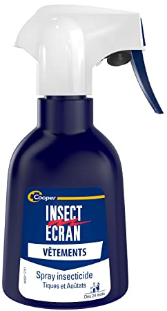 INSECT ECRAN - Spray vêtements insecticide - protection contre les morsures de tiques & piqûres d'aoûtats - dès 24 mois - 200 ml