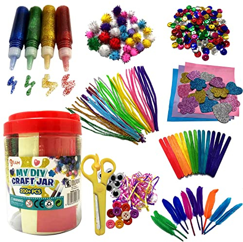 Ram© Giant 200 Pieces Kids Childrens Craft Art DIY Jar Large Crafting Crafts Large Toy Set