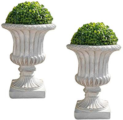 HTI-Line Pflanzkübel 2er-Set Athene mit Buchsbaumkugel Pflanzschale Gartendekoration