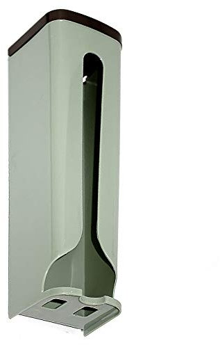 SEIWEI Hanging Trash Bags Holder Wall-Mounted Plastic Garbage Bag Storage Box Grocery Bag Dispenser with Cover for Kitchen, Office, Restaurant - Green