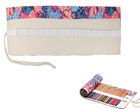 通用 Buntstifte-Rolle für 48 Buntstifte, Buntstift-Rolle Pencil, Bleistiftrolle, Handgefertigt, Geeignet für Erwachsene, Studenten und Bilderliebhaber(Ahornblatt)